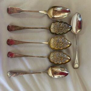 Elegant Silver Floral Spoons Set